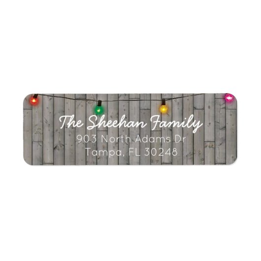 Rustikales String-Lights-Label (Vorne)