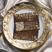 Rustikales String Lights QR Code Probe Dinner Begleitkarte