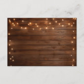 Rustikales String Lights QR Code Probe Dinner Begleitkarte (Rückseite)