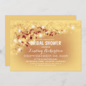 Rustikales String Lights Romantisches Brautparty Einladung (Vorne/Hinten)