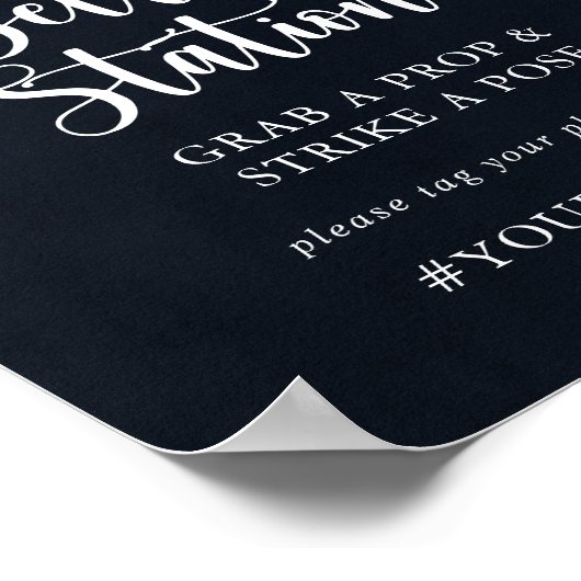 Rustikales String Lights Selfstation-Zeichen Poster (Ecke)