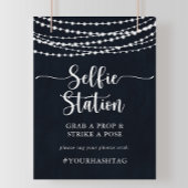 Rustikales String Lights Selfstation-Zeichen Poster