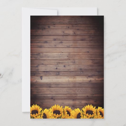 Rustikales String Lights Sonnenblumen Brautparty Einladung (Rückseite)
