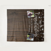 Rustikales String Lights Stall Wood Abschluss Foto Wandteppich (Vorderseite (Horizontal))