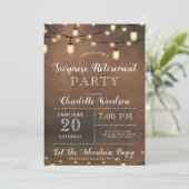 Rustikales String Lights Überraschungs-Renting-Par Einladung (Stehend Vorderseite)