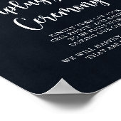 Rustikales String Lights Unplugged Zeremony Sign Poster (Ecke)