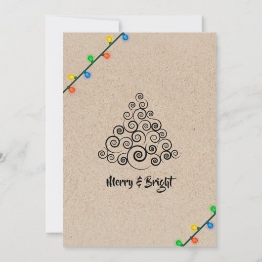 Rustikales String Lights Weihnachtsfest im Unterne Einladung (Rückseite)