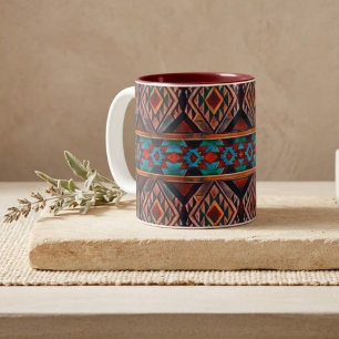 Rustikales Südwest-Muster Zweifarbige Tasse