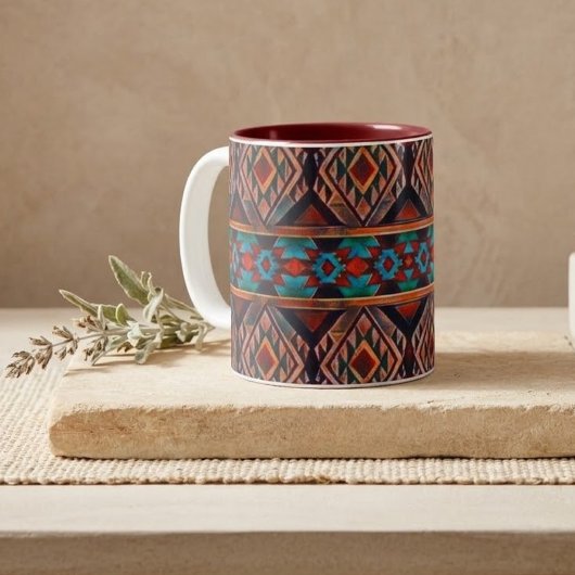 Rustikales Südwest-Muster Zweifarbige Tasse
