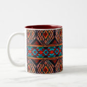 Rustikales Südwest-Muster Zweifarbige Tasse (Links)