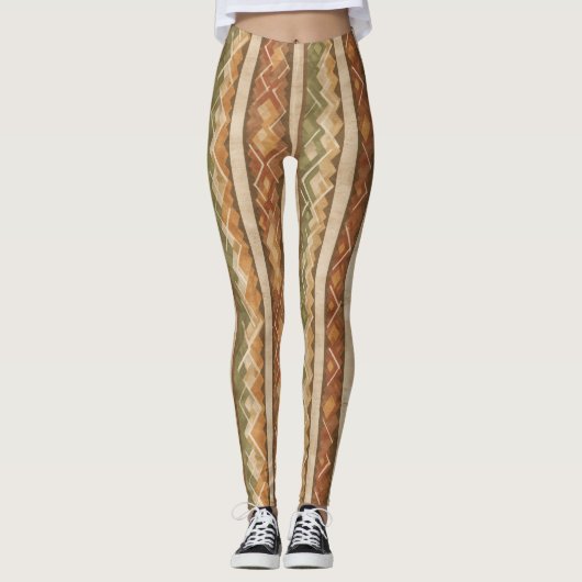 Rustikales Südwest-Streifenmuster (7) Leggings (Vorderseite)