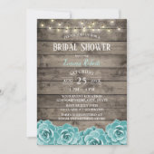 Rustikales sukkuläres String Lights-Brautparty Einladung (Vorderseite)