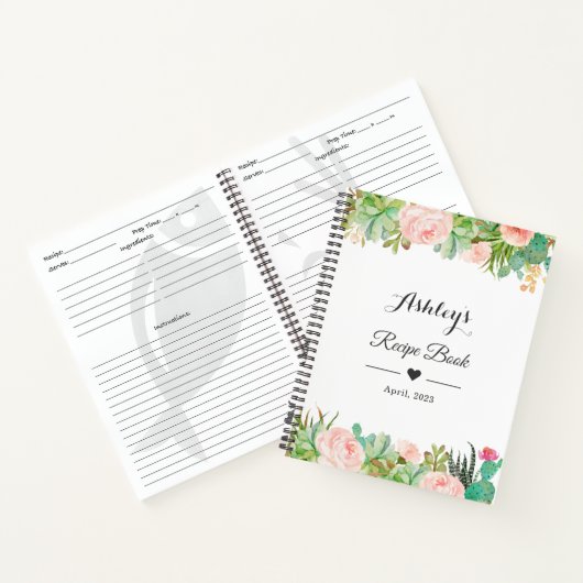 Rustikales sukkulentes Kaktus Blumenrezept Buch (Innenseite)