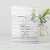 Rustikales Summer Beach Hochzeitsfest Foto Einladu Einladung (Stehend Vorderseite)