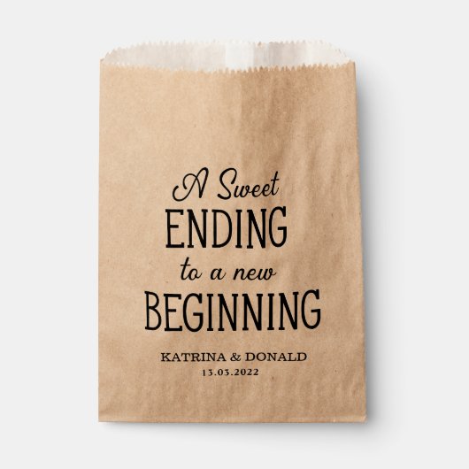 Rustikales Süßigkeitsbeutel mit Gastgeschenk Hochz Geschenktütchen (Vorderseite)