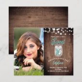 Rustikales Sweet 16 Mason Jar Aquamarin Geburtstag (Vorne/Hinten)