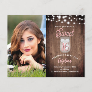 Rustikales Sweet 16 Mason Jar Lights zum Geburtsta