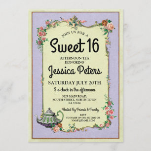 Rustikales Sweet 16 Party Wonderland Teapot Tea Pa Einladung