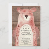 Rustikales Sweet Bear Gender Neutral Baby Dusche Einladung (Vorderseite)