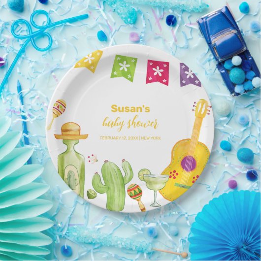 Rustikales Taco 'Bout Cactus Limon Guitar Baby Dus Pappteller (Party)