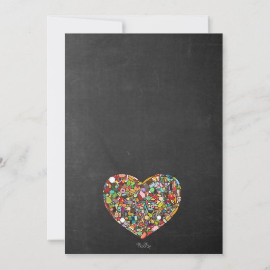 Rustikales Tafel-Paar-Küchen-Duschen-Party Einladung (Rückseite)