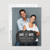 Rustikales Tafelschild | Save the Date Postkarte (Vorne/Hinten)