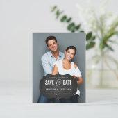 Rustikales Tafelschild | Save the Date Postkarte (Stehend Vorderseite)
