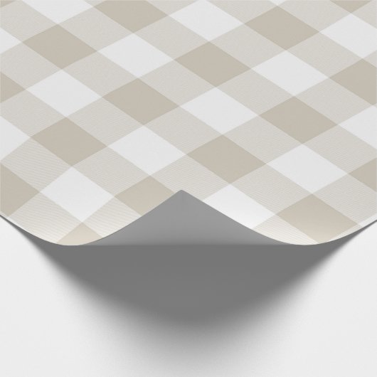 Rustikales TAN und weißes Büffel-Karo-Muster Geschenkpapier (Ecke)