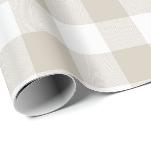 Rustikales TAN und weißes Büffel-Karo-Muster Geschenkpapier (Rolleneckpunkt)