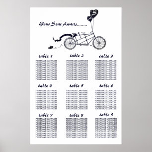 Rustikales Tandem-Fahrradübersicht Poster