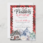 Rustikales Tartan Flannel & Fizz Brautparty Einladung (Vorderseite)