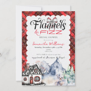 Rustikales Tartan Flannel & Fizz Brautparty Einladung
