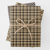 Rustikales Tartan Kariertes Muster Drei Seiten Geschenkpapier Set (Beispiel)