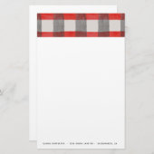 Rustikales Tartan Personalisiert Stationery Briefpapier (Vorne/Hinten)