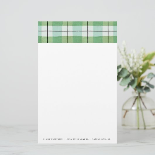 Rustikales Tartan | Personalisierte Stationierung Briefpapier (Stehend Vorderseite)