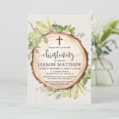 Rustikales Taufwald Einladung (Stehend Vorderseite)