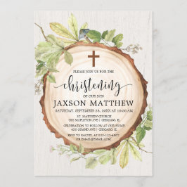 Rustikales Taufwald Einladung