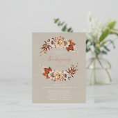 Rustikales Taupe Fall Blumendörfchen Erntedank Folie Einladungspostkarte (Stehend vorne)