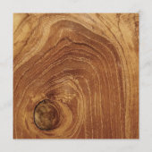 Rustikales Teakholz Foto Modernes Hochzeitsmenü Menükarte (Rückseite)