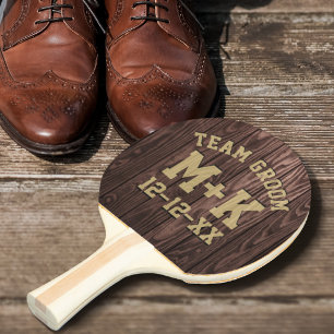 Rustikales Team Groom Wedding Party Pong Paddle Pa Tischtennis Schläger