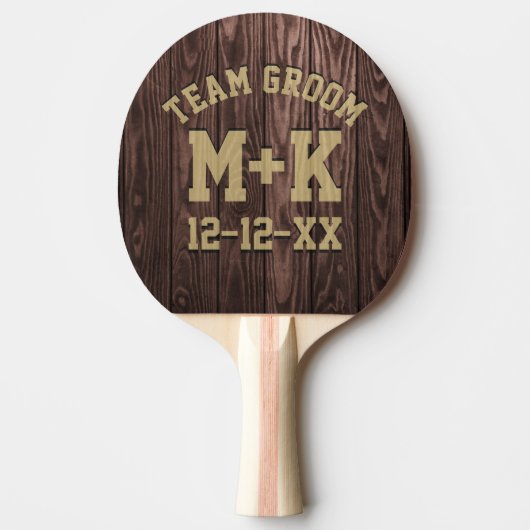 Rustikales Team Groom Wedding Pong Paddle Tischtennis Schläger (Vorderseite)