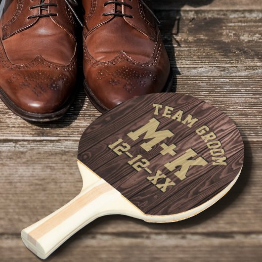 Rustikales Team Groom Wedding Pong Paddle Tischtennis Schläger