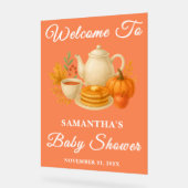 Rustikales Tee-Party Kinderdusche Willkommen Acrylschild (Winkel)