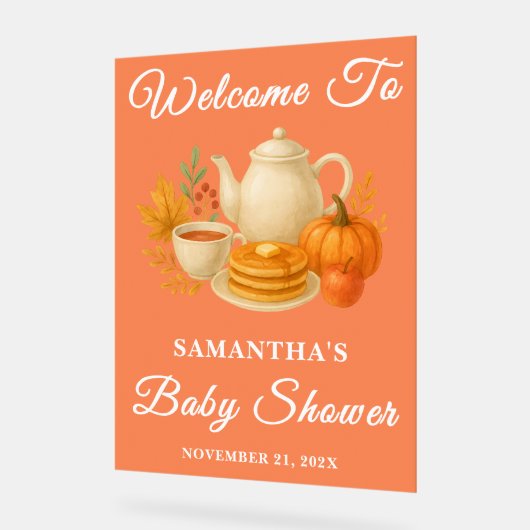 Rustikales Tee-Party Kinderdusche Willkommen Acrylschild (Winkel)