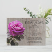 Rustikales Tee Rose Bridal Dusche Einladungen (Stehend Vorderseite)