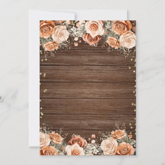 Rustikales Terracota Floral Pumpkin Housewarming P Einladung (Rückseite)