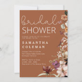 Rustikales Terracotta Boho Wildfolwer Brautparty Einladung (Vorderseite)