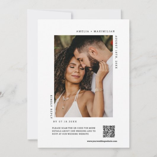 Rustikales Terracotta Fall QR Code Hochzeitsszenar Einladung (Rückseite)