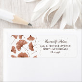Rustikales Terracotta-Foliage-Hochzeitlabel (Insitu)