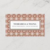 Rustikales Terracotta Geometrisches Fliesenmuster  Visitenkarte (Vorderseite)